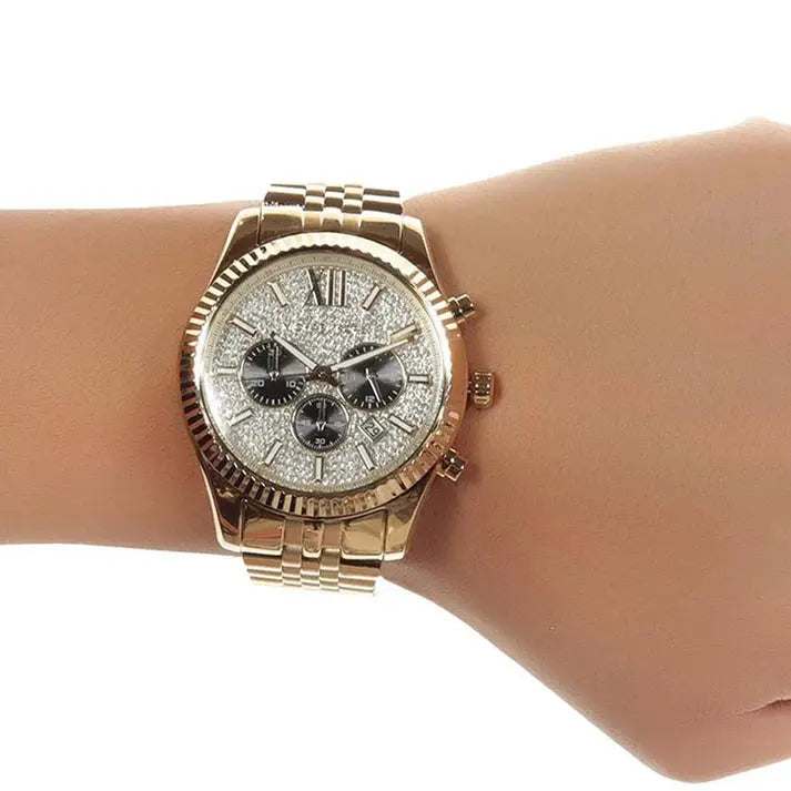 Michael Kors MK8494 Lexington Gold Pave Men's Watch Michael Kros