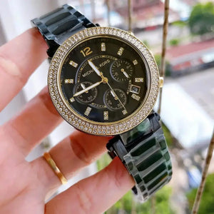 Shop the Michael Kors Parker MK6107 Women’s Chronograph Watch Michael Kros