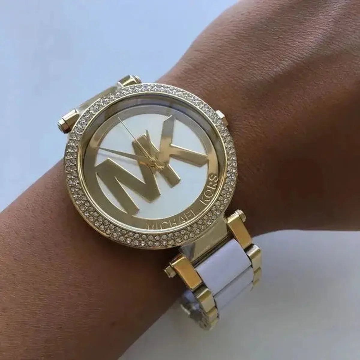 Michael Kors MK6313 Parker White Dial Two Tone Steel Strap Watch for Women Michael Kros