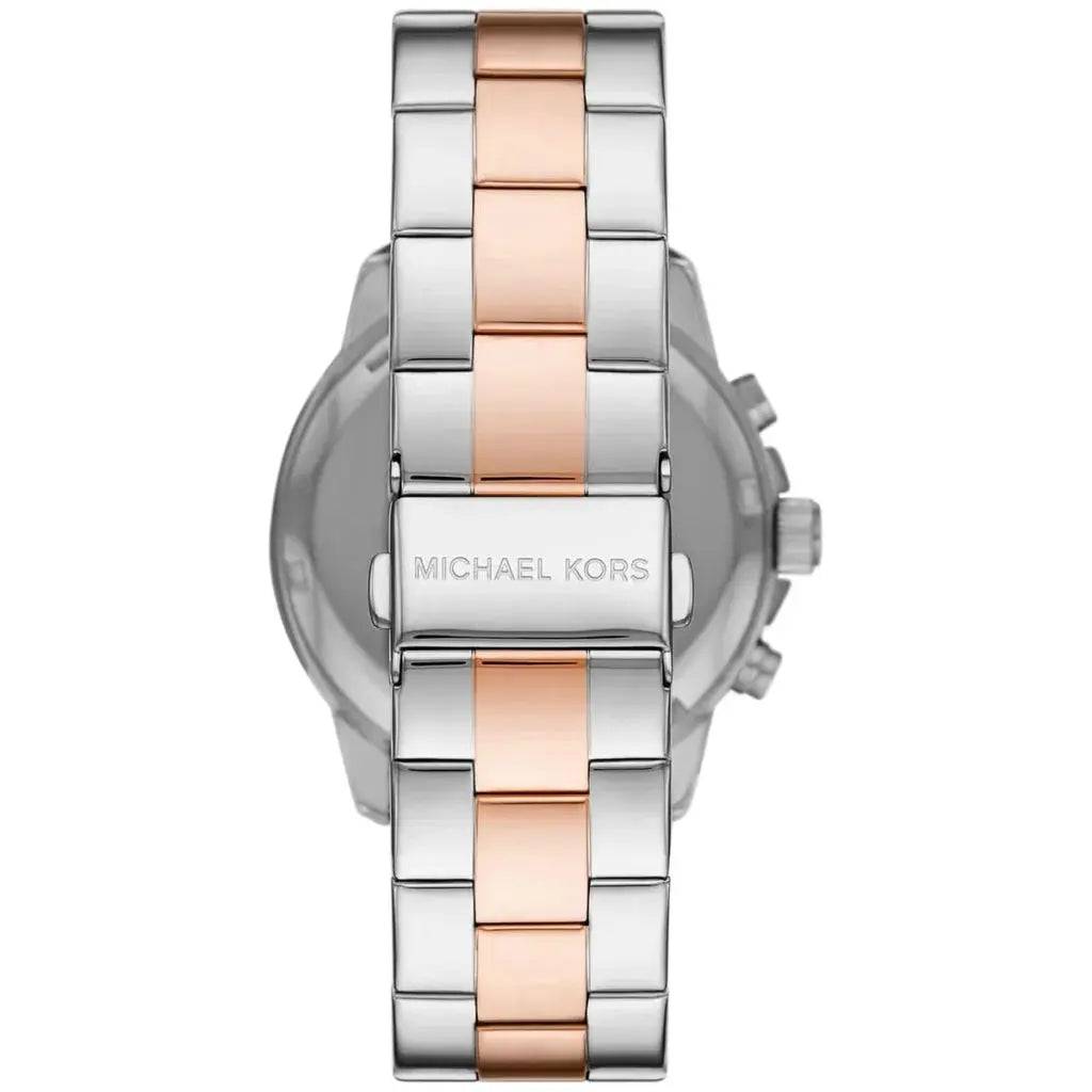 Michael Kors MK7201 Bryn Pavé White Dial Two Tone Steel Strap Watch For Women Michael Kros