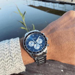 Hugo Boss 1513630 Chronograph Blue Dial Silver Steel Strap Watch for Men Hugo Boss