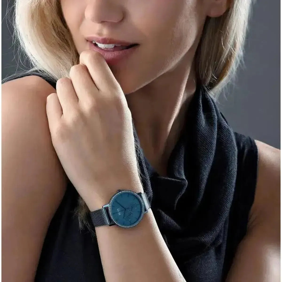 Hugo Boss 1502518 Infinity Blue Dial Blue Mesh Bracelet Watch for Women Hugo Boss