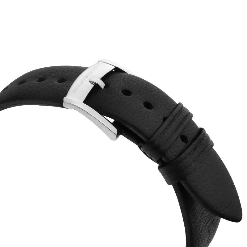 Emporio Armani AR11162 Modern Slim Quartz Grey Dial Black Leather Strap Watch For Men Emporio Armani