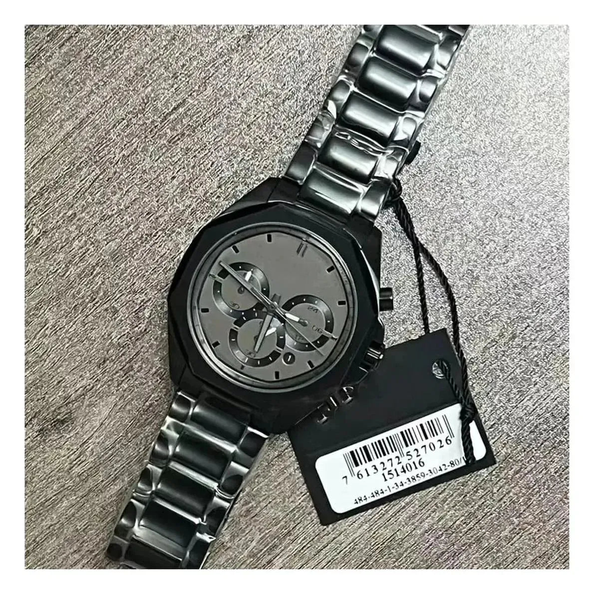 Hugo Boss 1514016 Cloud Chronograph Black Dial Black Steel Strap Watch For Men Hugo Boss