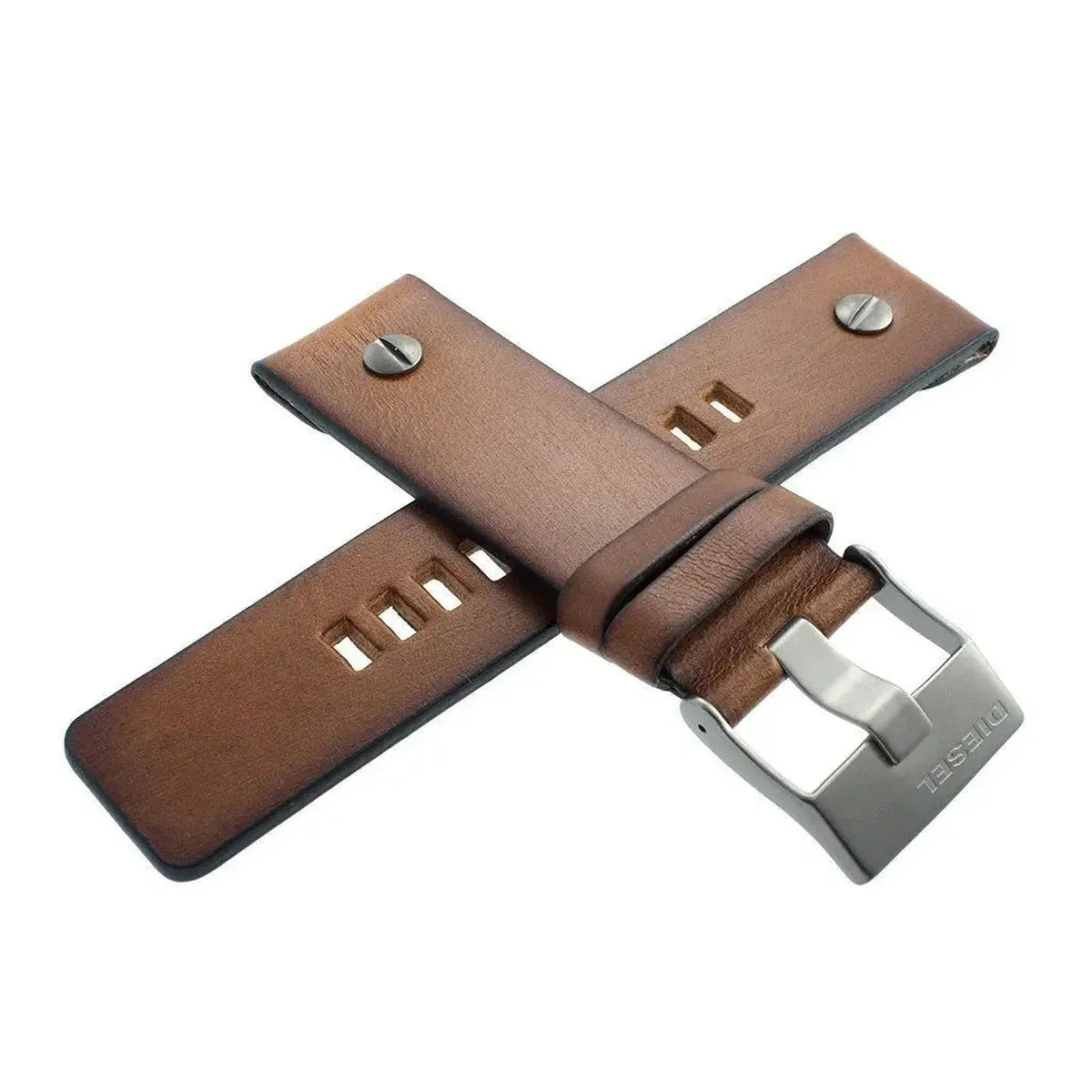 Diesel DZ7269 SBA Dual Time Chronograph White Dial Brown Leather Strap Watch For Men Diesel