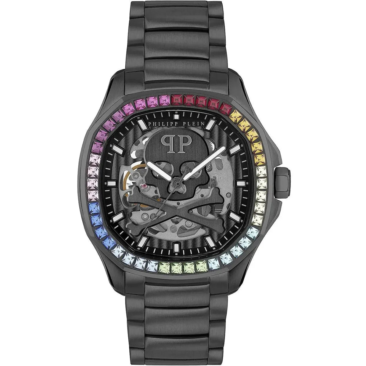 Philipp Plein $keleton $pectre Crystal Black Dial Automatic Men's Watch PWRAA0823 - Watch Enclave