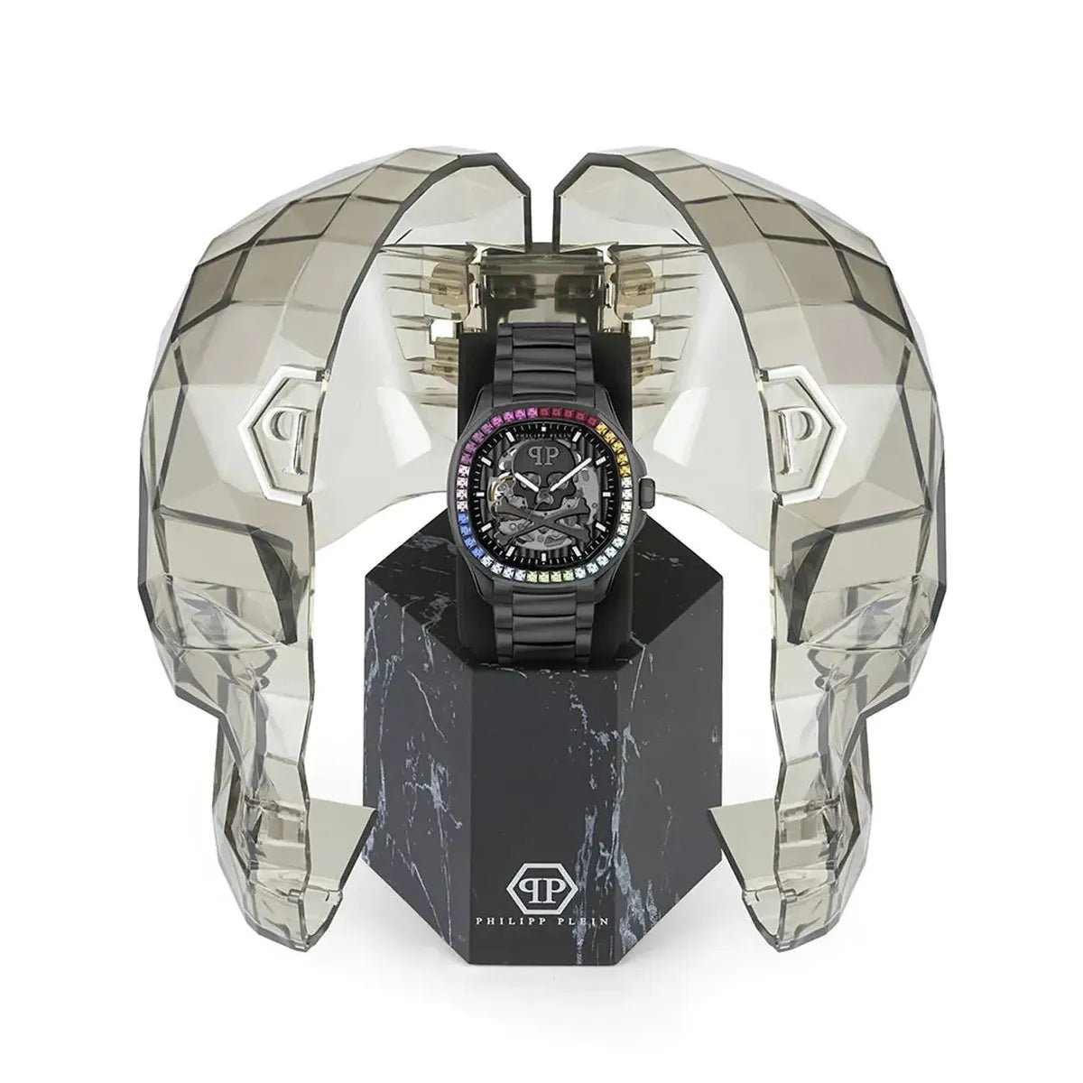 Philipp Plein $keleton $pectre Crystal Black Dial Automatic Men's Watch PWRAA0823 - Watch Enclave