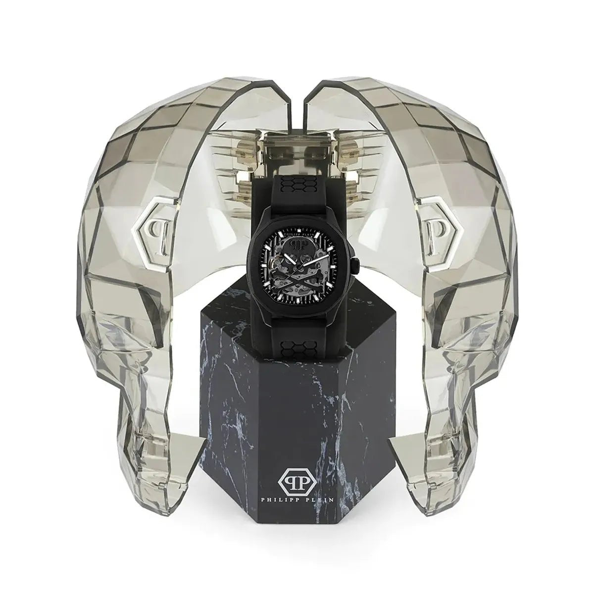 Philipp Plein $keleton $pectre Crystal Black Dial Automatic Men's Watch PWRAA0923 - Watch Enclave