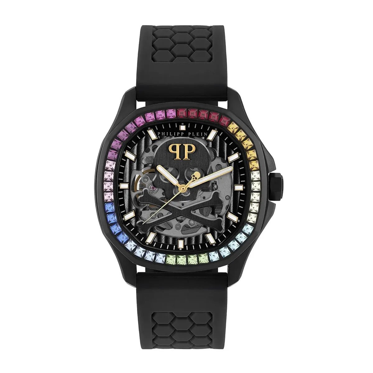 Philipp Plein $keleton $pectre Crystal Silver Dial Automatic Men's Watch PWRAA1023 - Watch Enclave