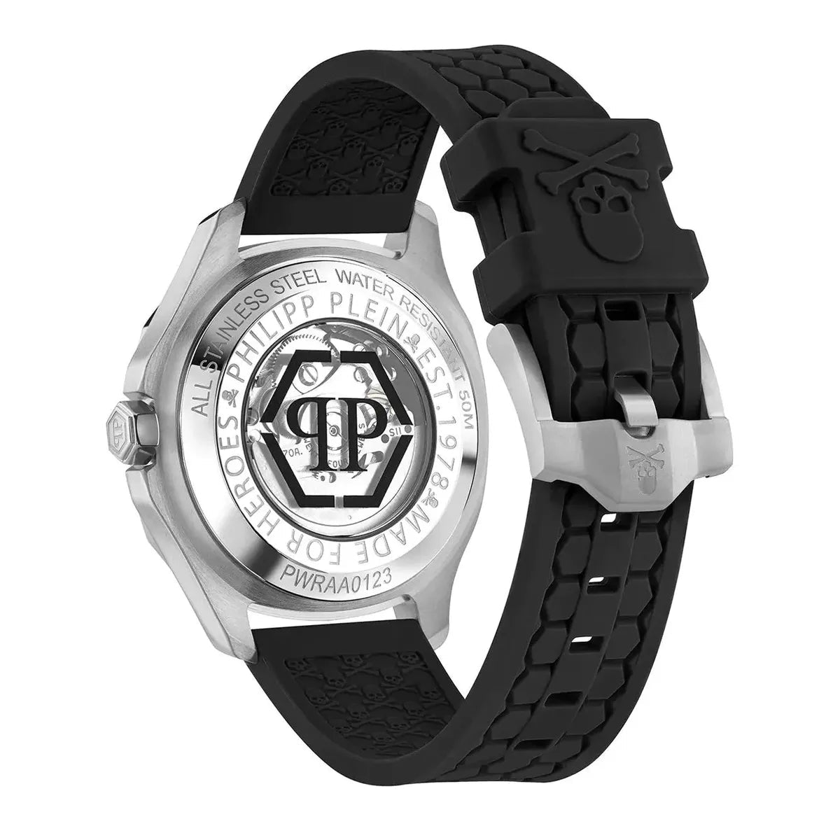 Philipp Plein $keleton $pectre Silver Dial Automatic Men's Watch PWRAA0123 - Watch Enclave