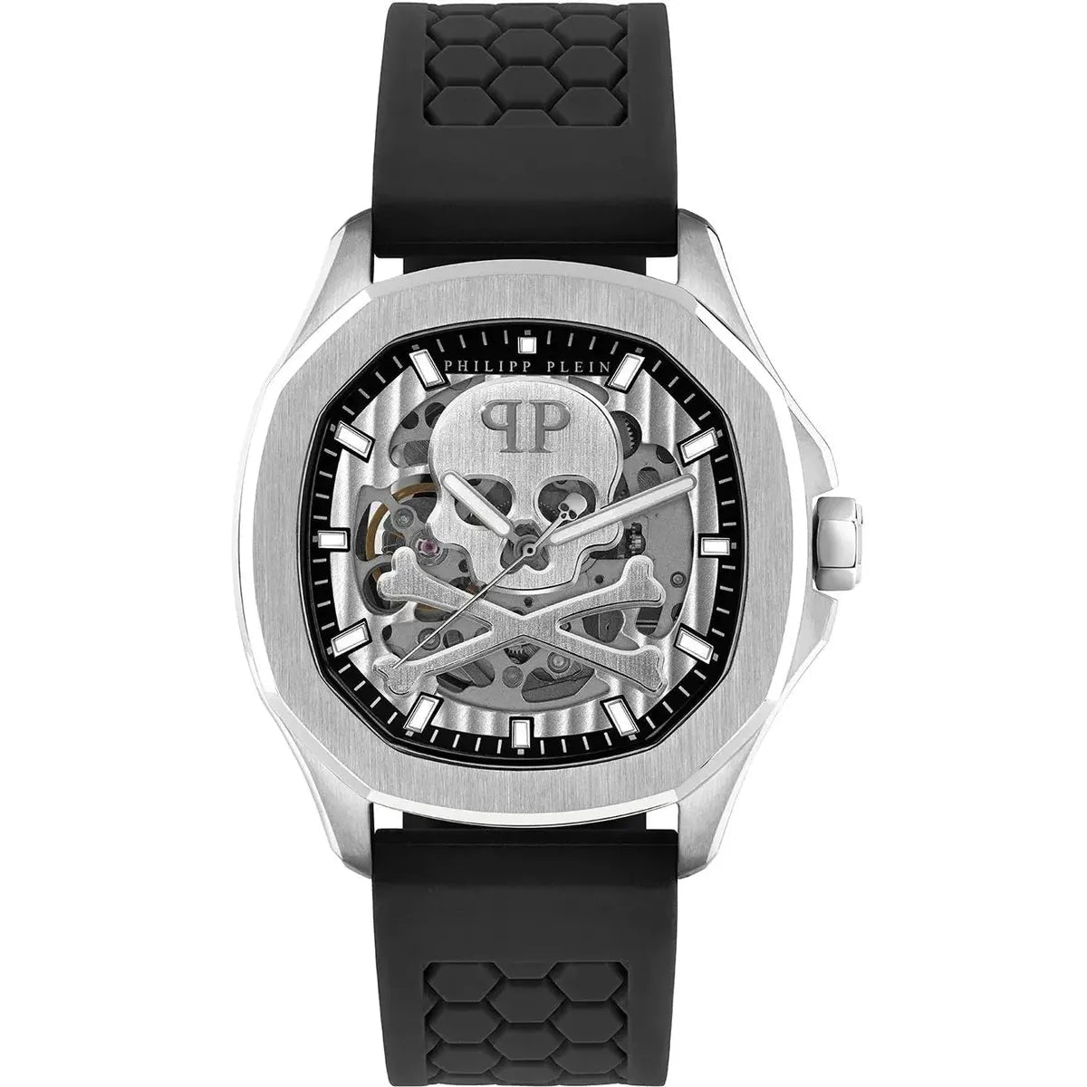 Philipp Plein $keleton $pectre Silver Dial Automatic Men's Watch PWRAA0123 - Watch Enclave