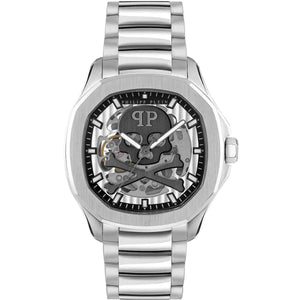 Philipp Plein $keleton $pectre Silver Dial Automatic Men's Watch PWRAA0223 - Watch Enclave