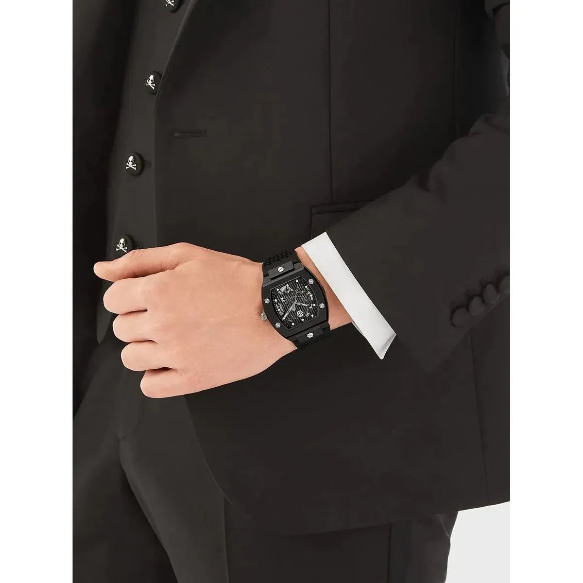 Philipp Plein The $keleton Ecoceramic Black Dial Automatic Men's Watch PWVBA0423 - Watch Enclave