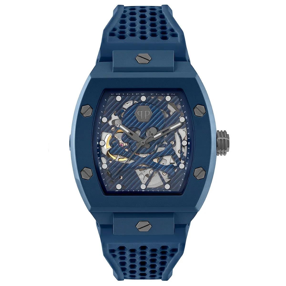 Philipp Plein The $keleton Ecoceramic Blue Dial Automatic Men's Watch PWVBA0323 - Watch Enclave