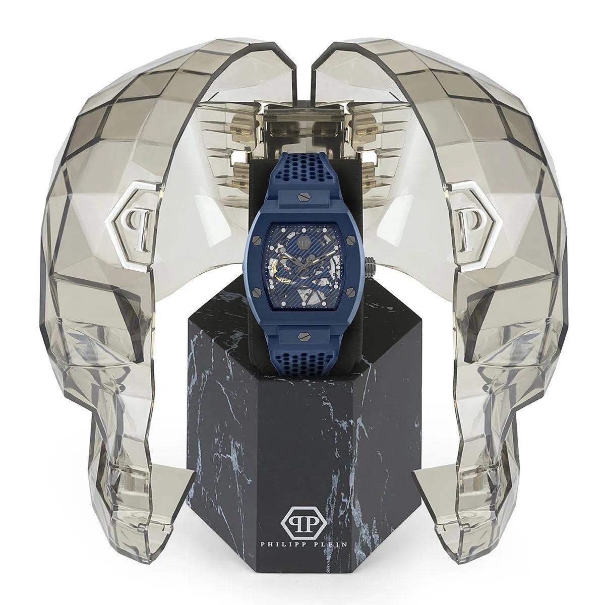 Philipp Plein The $keleton Ecoceramic Blue Dial Automatic Men's Watch PWVBA0323 - Watch Enclave