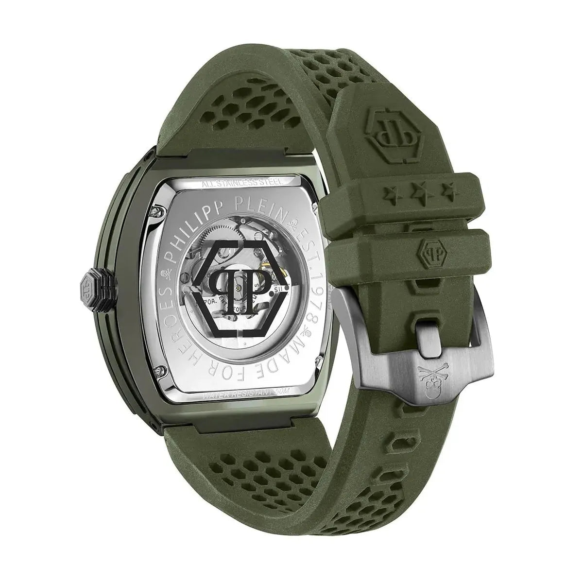 Philipp Plein The $keleton Ecoceramic Green Dial Automatic Men's Watch PWVBA0223 - Watch Enclave