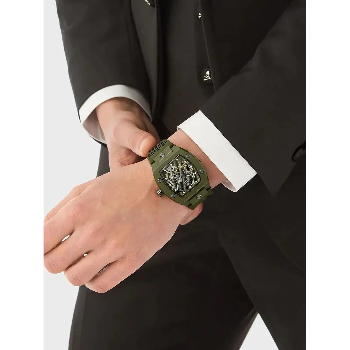 Philipp Plein The $keleton Ecoceramic Green Dial Automatic Men's Watch PWVBA0223 - Watch Enclave