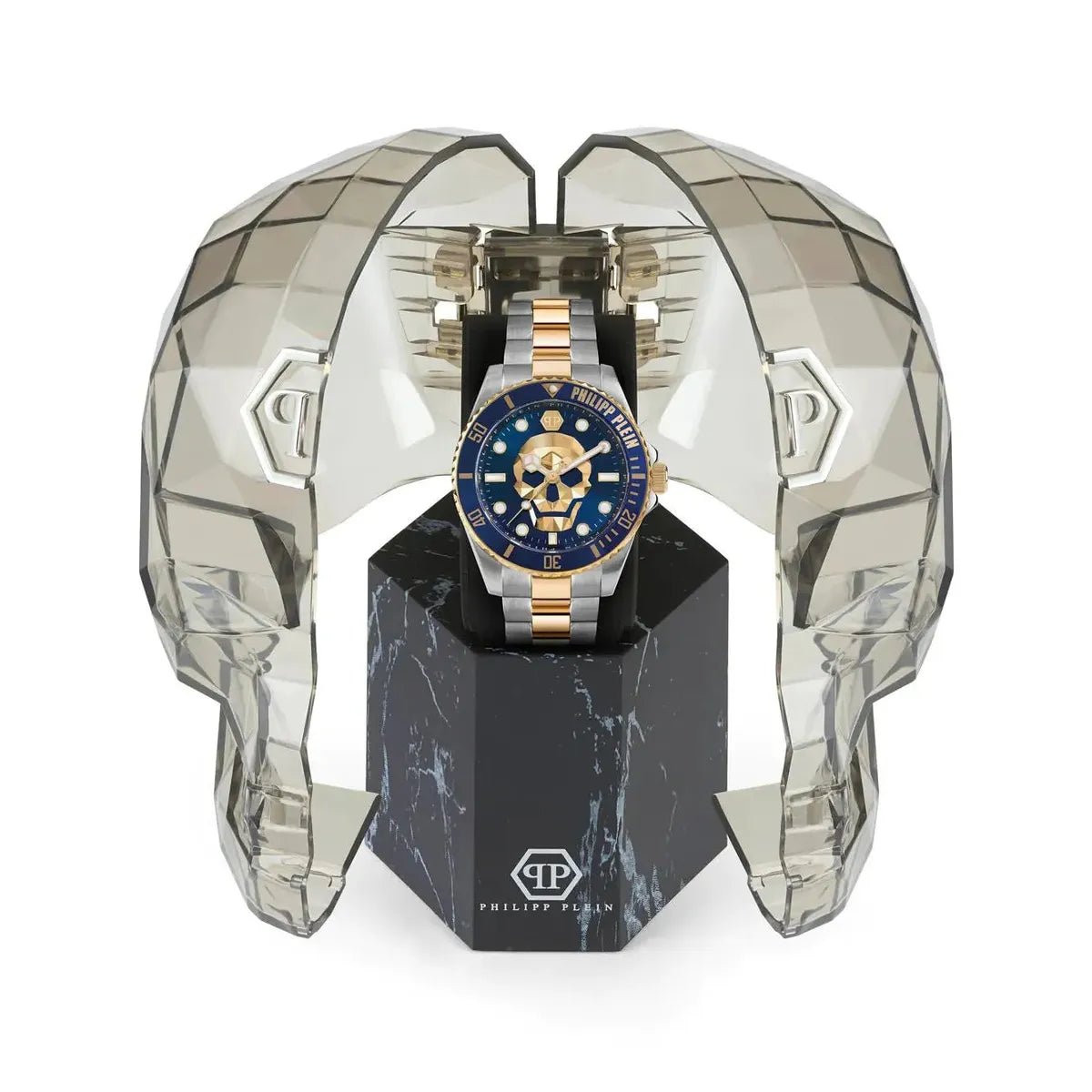 Philipp Plein The $kull Diver Blue Dial Men's Watch PWOAA0722 - Watch Enclave