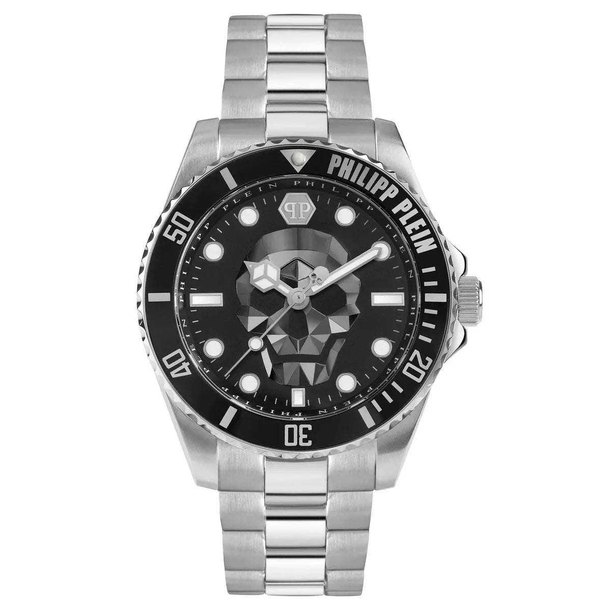 Philipp Plein The $kull Diver Silver Dial Men's Watch PWOAA0522 - Watch Enclave