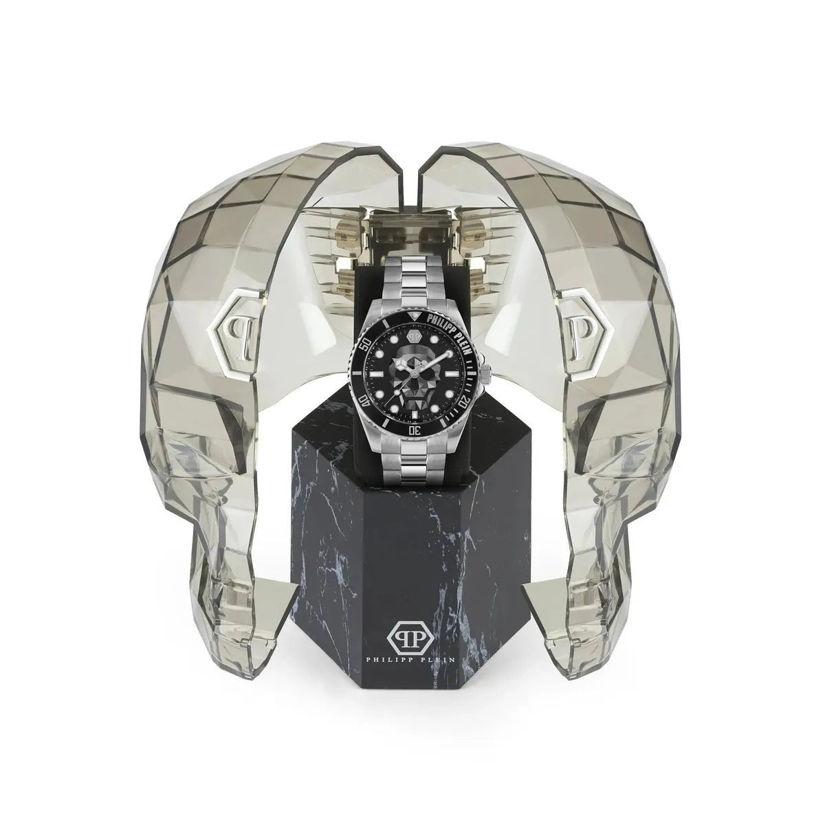 Philipp Plein The $kull Diver Silver Dial Men's Watch PWOAA0522 - Watch Enclave