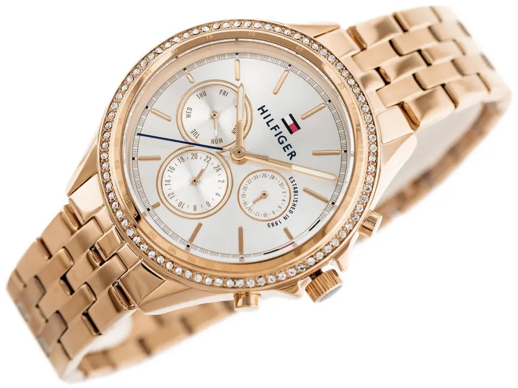 Tommy Hilfiger 1781978 Ari Diamonds Silver Dial Rose Gold Steel Strap Watch for Women Tommy Hilfiger