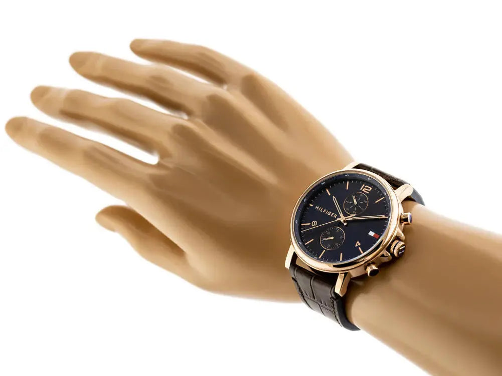 Tommy Hilfiger 1710418 Daniel Blue Dial Brown Leather Strap Watch for Men Tommy Hilfiger