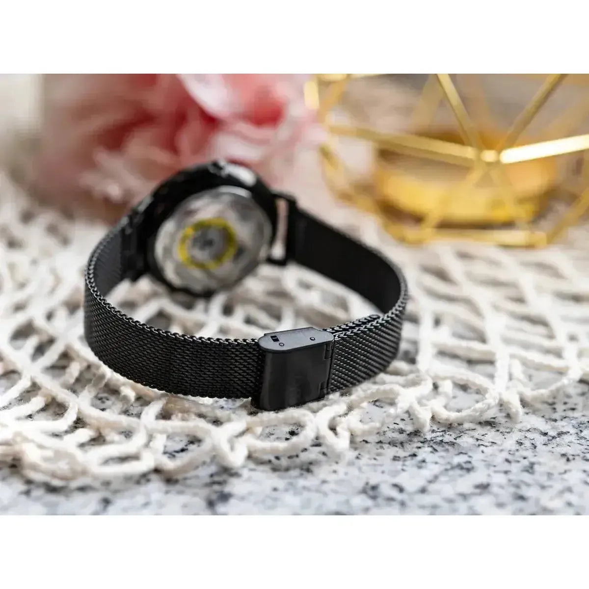 Hugo Boss 1502521 Infinity Black Dial Black Mesh Bracelet Watch for Women Hugo Boss