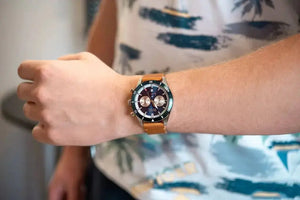 Hugo Boss 1513860 Santiago Blue Dial Brown Leather Strap Watch for Men Hugo Boss