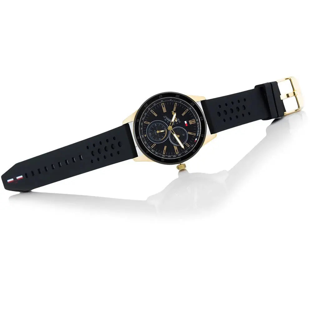 Tommy Hilfiger 1791636 Austin Black Dial Black Rubber Strap Watch for Men Tommy Hilfiger