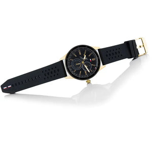 Tommy Hilfiger 1791636 Austin Black Dial Black Rubber Strap Watch for Men Tommy Hilfiger