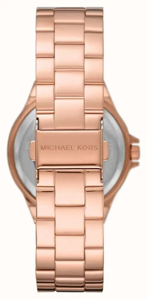 Michael Kors MK7230 Lennox Three Hand Rose Gold Dial Rose Gold Steel Strap Watch For Women Michael Kros