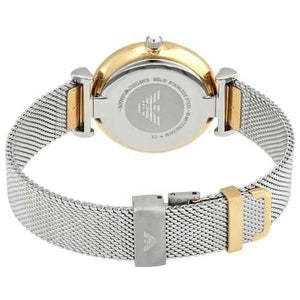 Emporio Armani AR2068 Gianni T-Bar Mother of Pearl Dial Silver Mesh Bracelet Watch For Women Emporio Armani