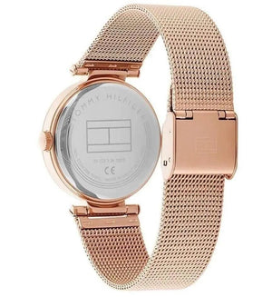 Tommy Hilfiger 1781868 Lynn Crystals Rose Gold Dial Rose Gold Mesh Strap Watch For Women Tommy Hilfiger
