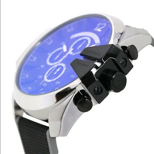 Diesel Mega DZ4523 Chief Chronograph Black Dial Grey Nylon Strap Watch For Men Diesel