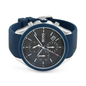 Hugo Boss 1513717 Velocity Mens' Black & Blue Rubber Strap Chrono Watch Hugo Boss