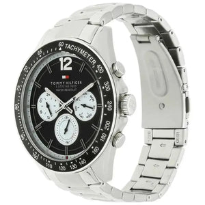 Tommy Hilfiger 1791120 Luke Quartz Black Dial Silver Steel Strap Watch for Men Tommy Hilfiger