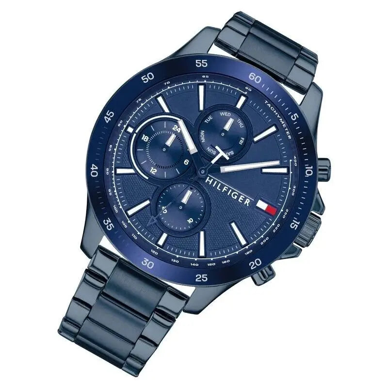 Tommy Hilfiger 1791720 Bank Quartz Blue Dial Blue Steel Strap Watch for Men Tommy Hilfiger