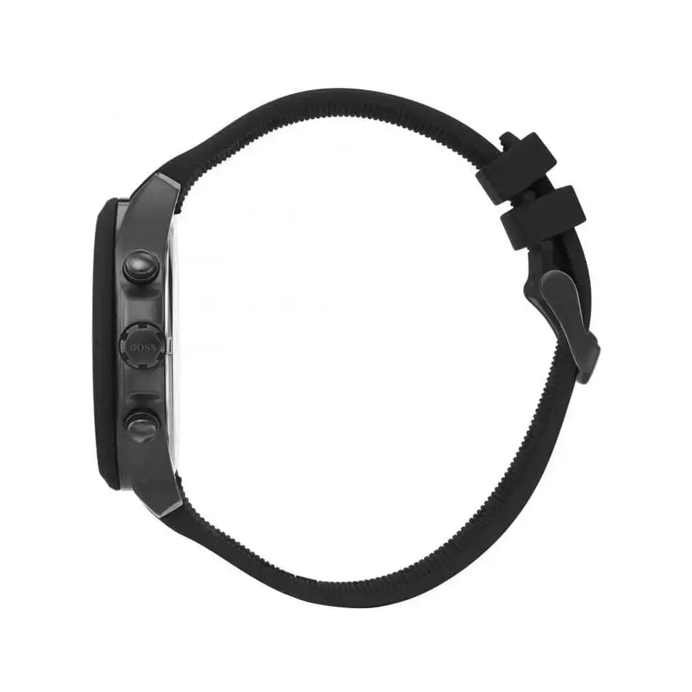 Hugo Boss 1513720 Velocity Mens' Black Rubber Strap Chrono Watch Hugo Boss