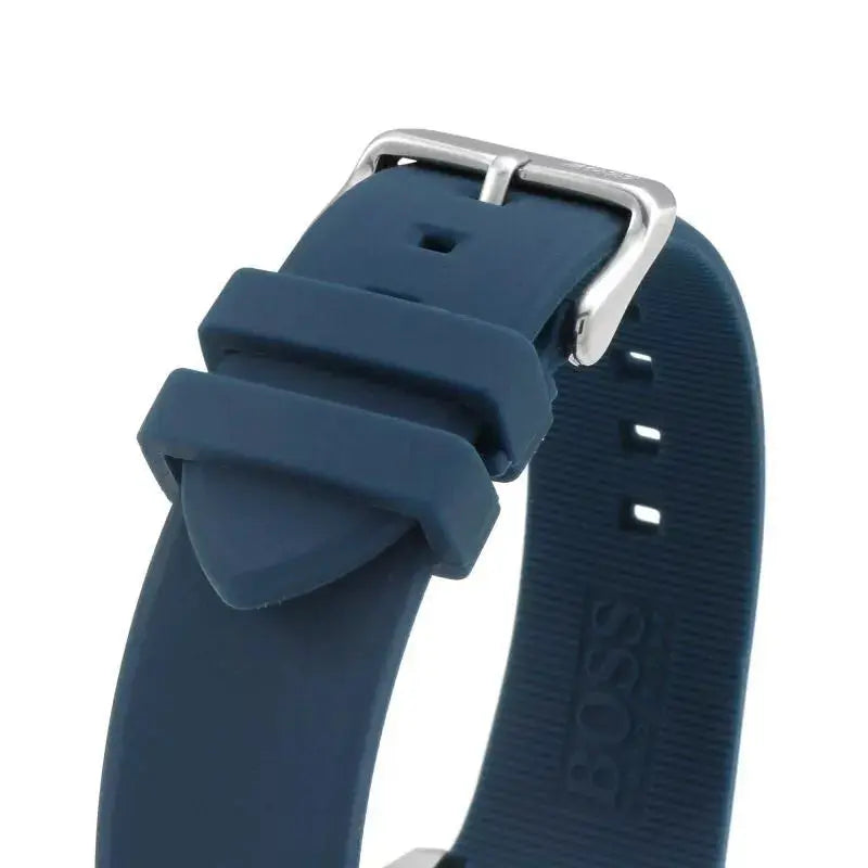 Hugo Boss 1513717 Velocity Mens' Black & Blue Rubber Strap Chrono Watch Hugo Boss