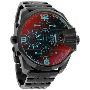 Diesel DZ7373 Uber Chief Chronograph Red Dial Black Steel Strap Watch For Men Diesel