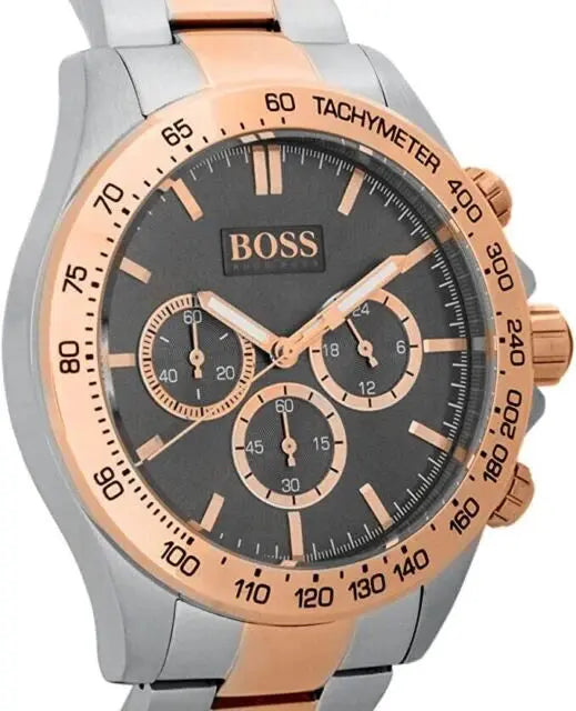 Hugo Boss 1513339 Ikon Grey Dial Two Tone Steel Strap Watch for Men Hugo Boss