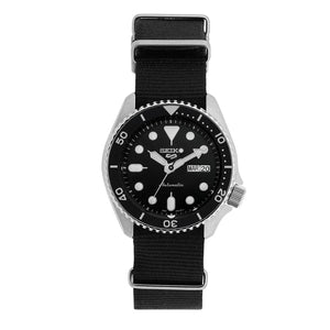 Seiko 5 Sports Black Dial Nylon Strap Automatic Men's Watch SRPD55K3 - Watch Enclave