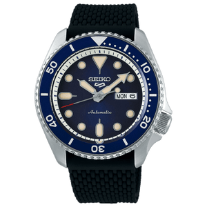 Seiko 5 Sports Blue Dial Silicone Strap Automatic Men's Watch SRPD71K2 - Watch Enclave