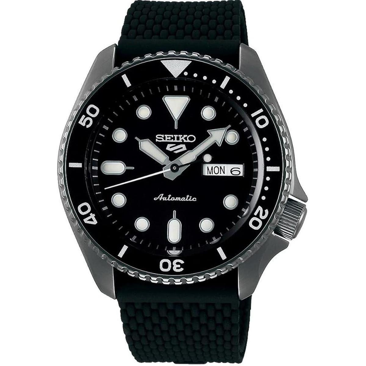 Seiko 5 Sports Pepsi Bezel Silicone Strap Automatic Men's Watch SRPD65K2 - Watch Enclave