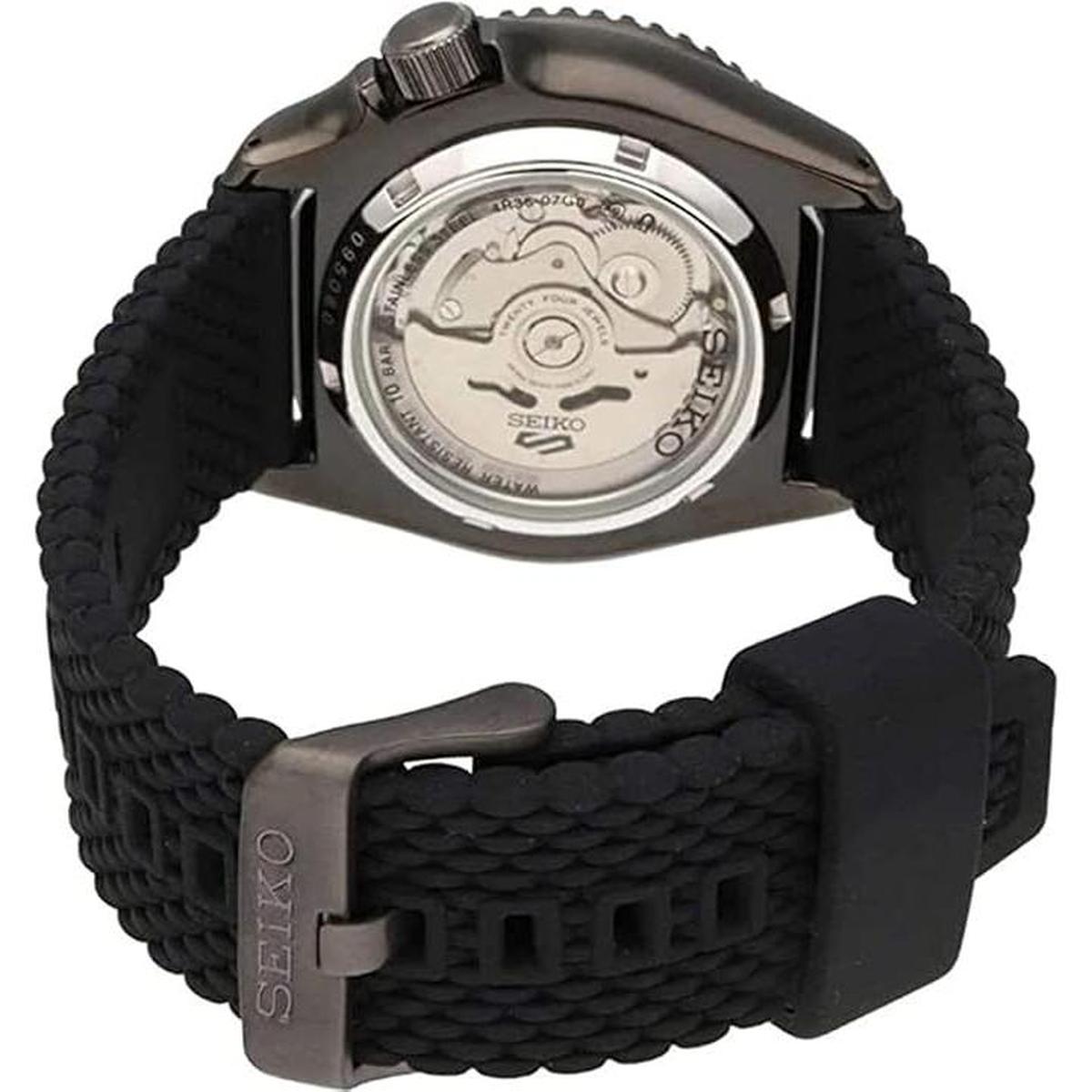 Seiko 5 Sports Pepsi Bezel Silicone Strap Automatic Men's Watch SRPD65K2 - Watch Enclave