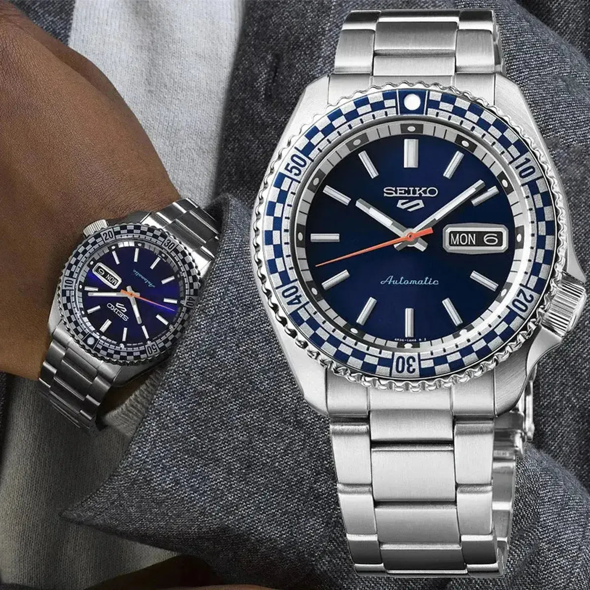 Seiko 5 Sports SKX Series 'Checker Flag' Special Edition Automatic Men's Watch SRPK65K1 - Watch Enclave