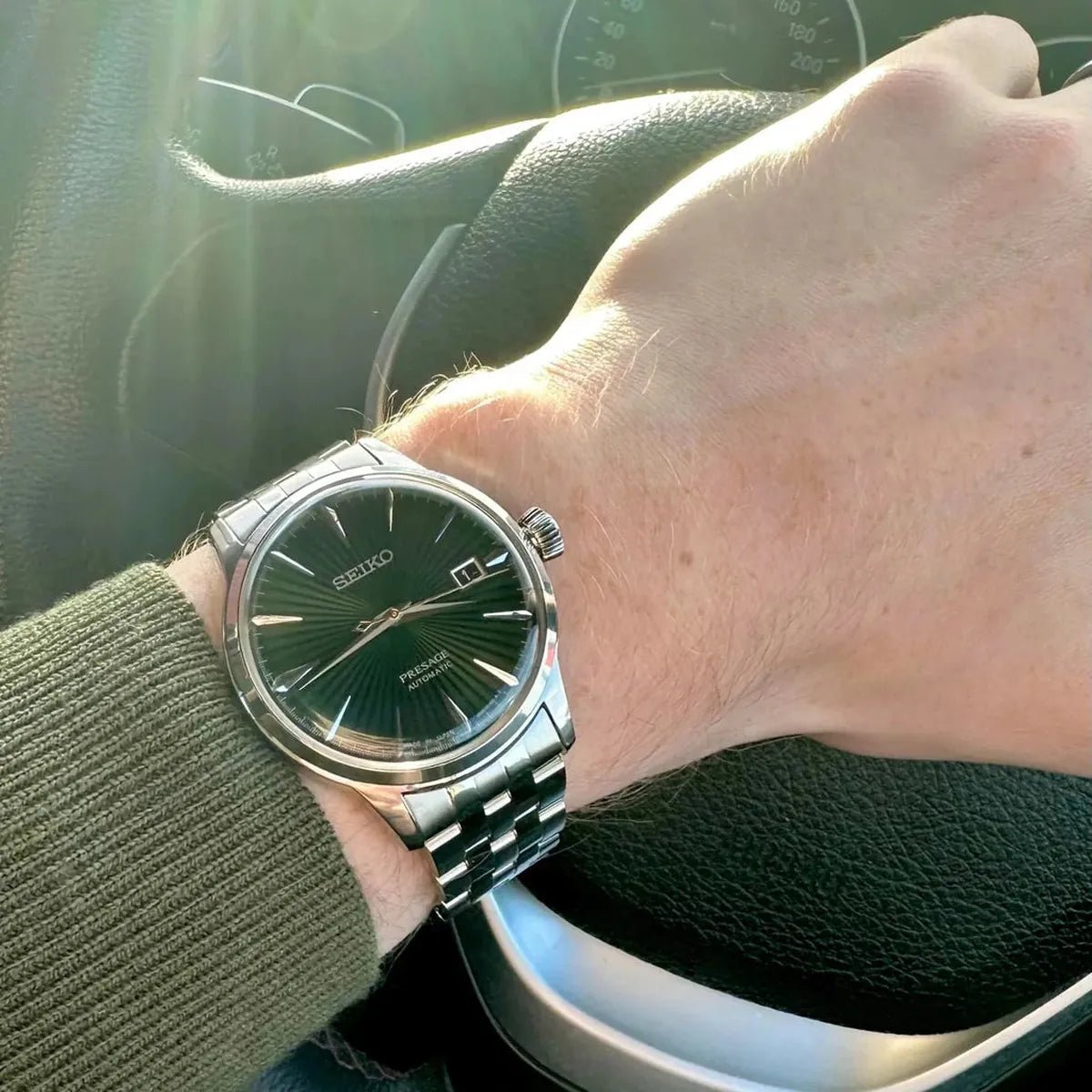 Seiko Presage Cocktail Time 'Mockingbird' Green Made in Japan Automatic Men's Watch SRPE15J1 - Watch Enclave