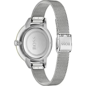 Hugo Boss 1502600 Symphony Gold Dial Silver Mesh Bracelet Watch for Women Hugo Boss