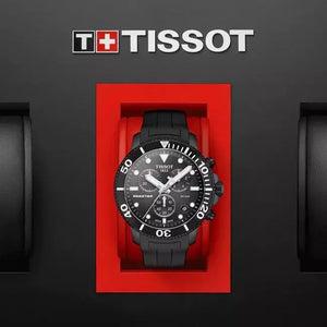 Tissot T120.417.37.051.02 Seastar 1000 Chronograph Black Dial Black Rubber Strap Watch For Men Tissot