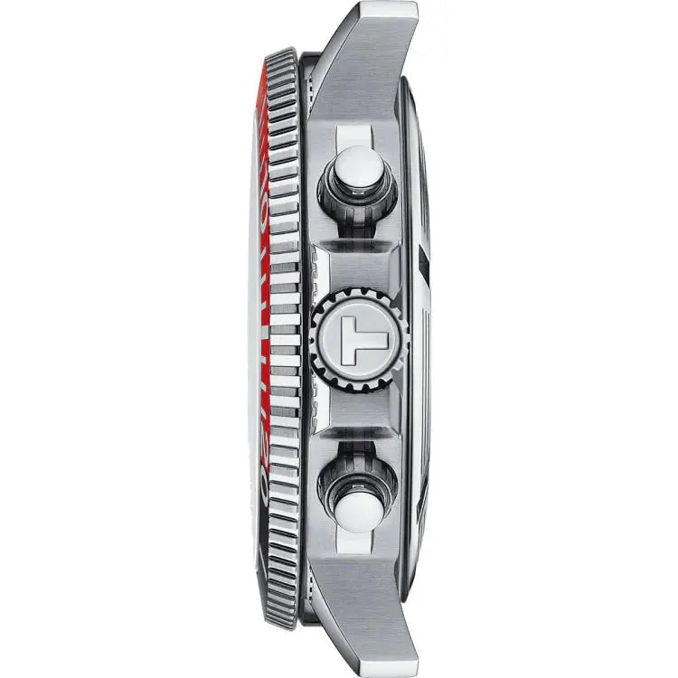 Tissot T120.417.11.421.00 Seastar 1000 Chronograph Red Dial Silver Steel Strap Watch For Men Tissot